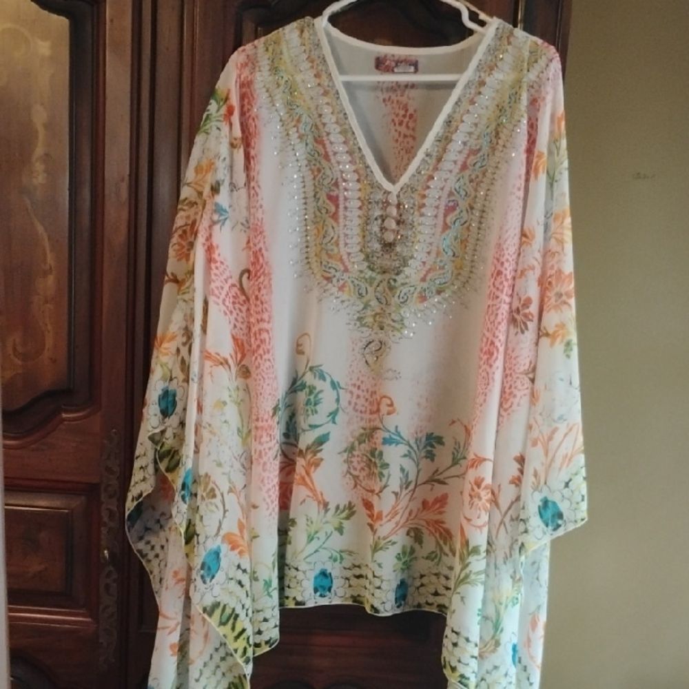 Elegant Multicolor Embroidered Women's Tunic